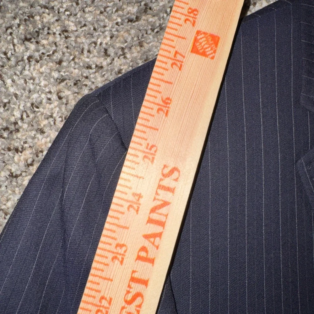 Dolce & Gabbana Mens 40R Navy Blue Pinstripe Virgin Wool Blazer Suit Jacket